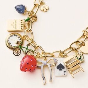 Kate Spade x Target Gold and Red Necklace with Strawberry Charm